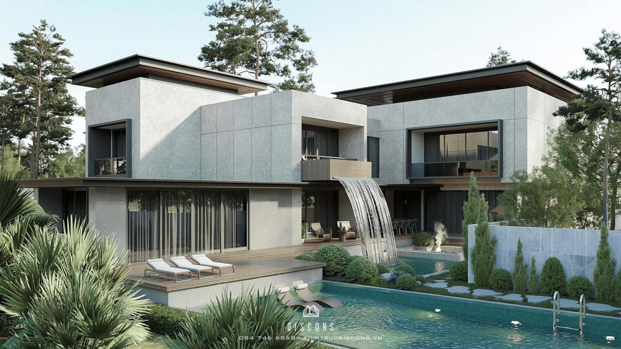 Thiết kế biệt thự 2 tầng hiện đại